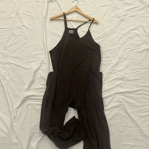 Free People Hot Shot Onesie, Washes Black, Size S,